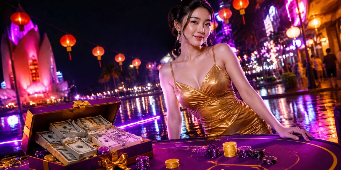 Khung cảnh đêm tại chợ đêm Nha Trang với ánh đèn lung linh và hoạt động cá cược casino